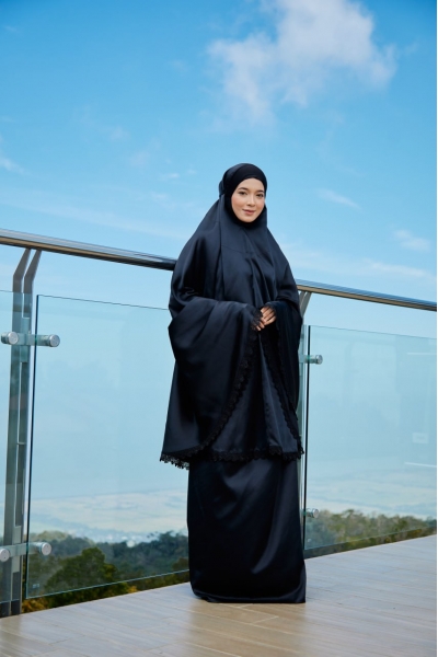 Telekung Meena Galaxy Black